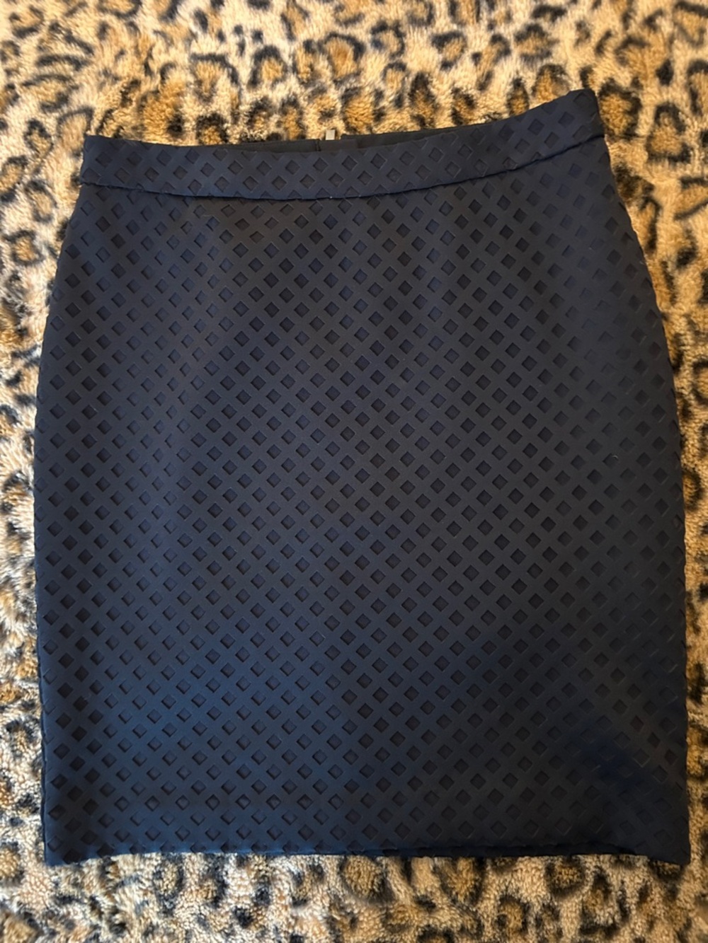 Banana Republic Classic Navy Textured Skirt